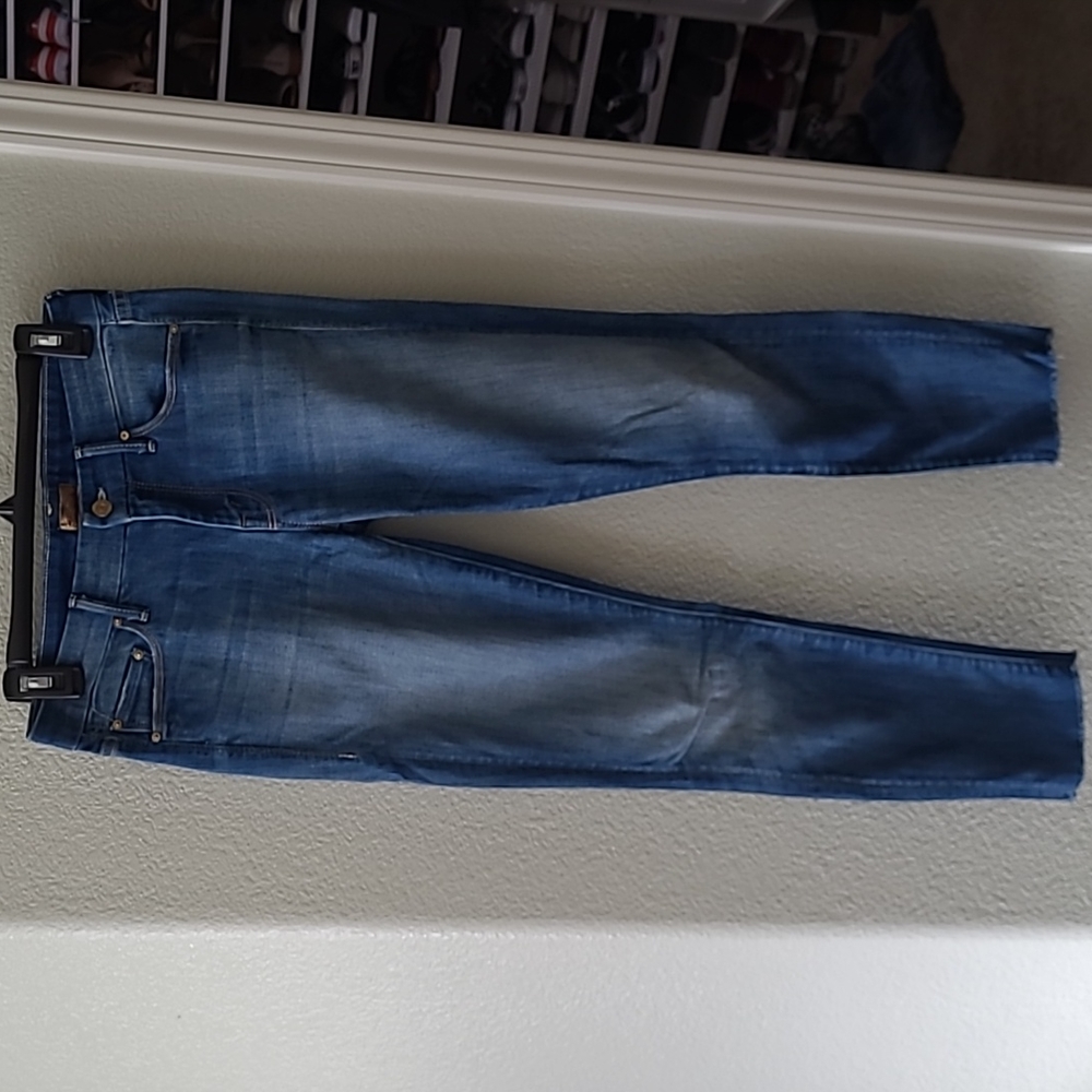 MOTHER Blue Washed Ankle Jeans